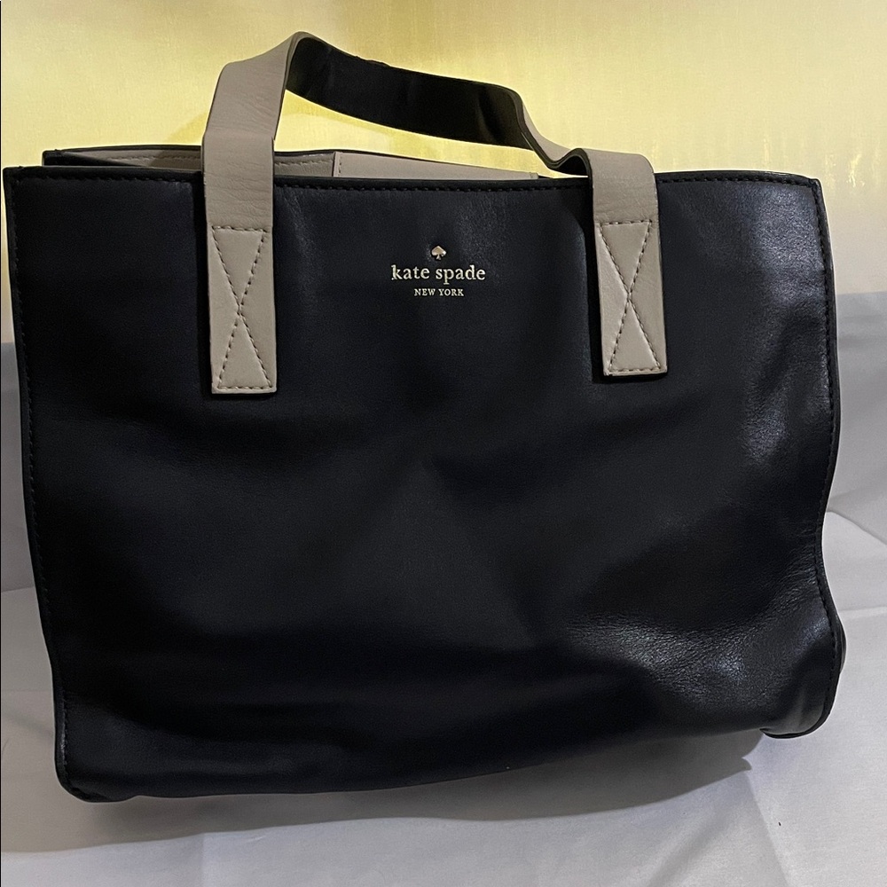 Kate Spade Black Tote with Tan Handles